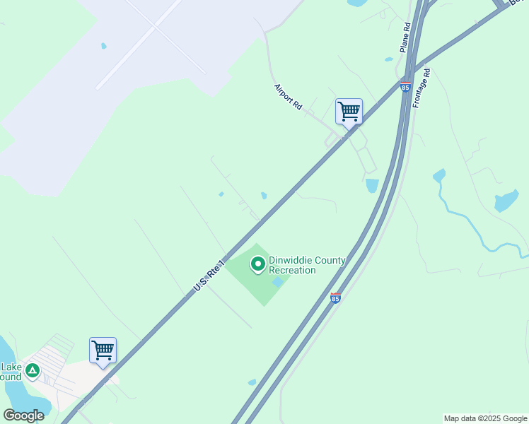 map of restaurants, bars, coffee shops, grocery stores, and more near 7130 Boydton Plank Road in Petersburg