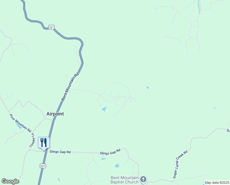 map of restaurants, bars, coffee shops, grocery stores, and more near 9580 Airpoint Road in Bent Mountain