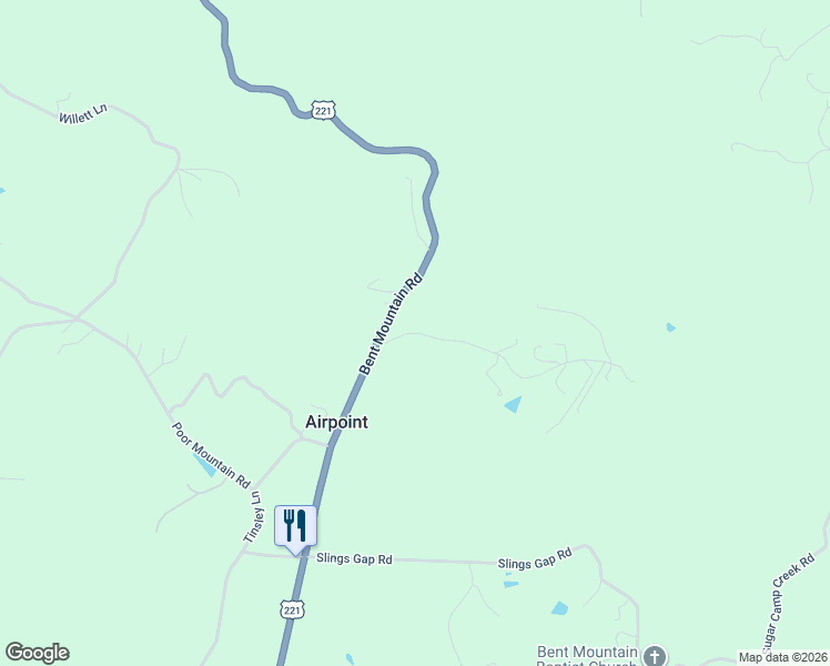 map of restaurants, bars, coffee shops, grocery stores, and more near 9458 Airpoint Dr in Bent Mountain