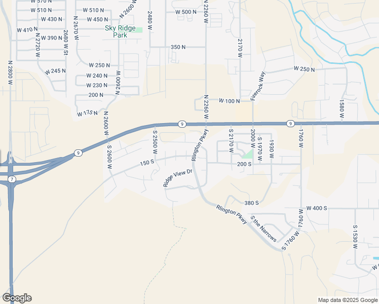 map of restaurants, bars, coffee shops, grocery stores, and more near 129 South Sky View Court in Hurricane
