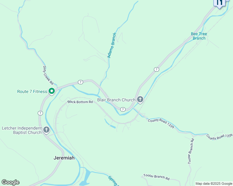 map of restaurants, bars, coffee shops, grocery stores, and more near 1571 Kentucky 7 in Jeremiah