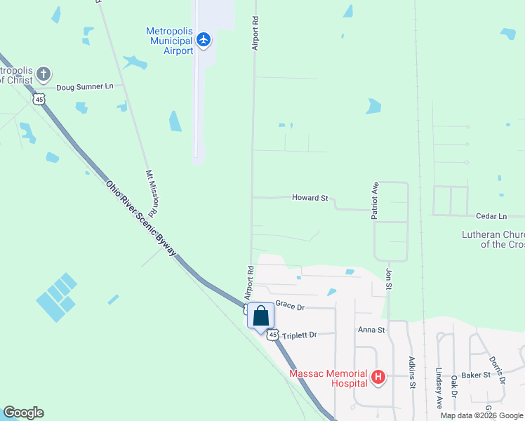 map of restaurants, bars, coffee shops, grocery stores, and more near 99 Niehoff Lane in Metropolis