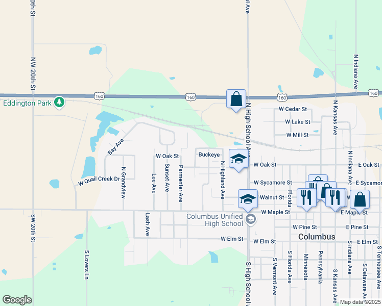 map of restaurants, bars, coffee shops, grocery stores, and more near 824 Buckeye in Columbus