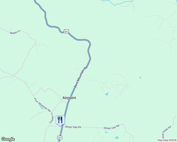 map of restaurants, bars, coffee shops, grocery stores, and more near 9458 Airpoint Dr in Bent Mountain