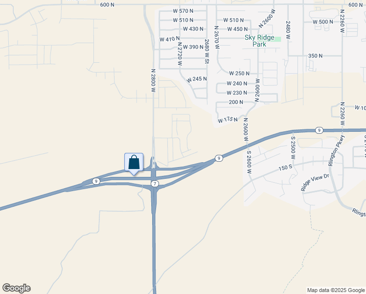 map of restaurants, bars, coffee shops, grocery stores, and more near 37 North Volcano in Hurricane