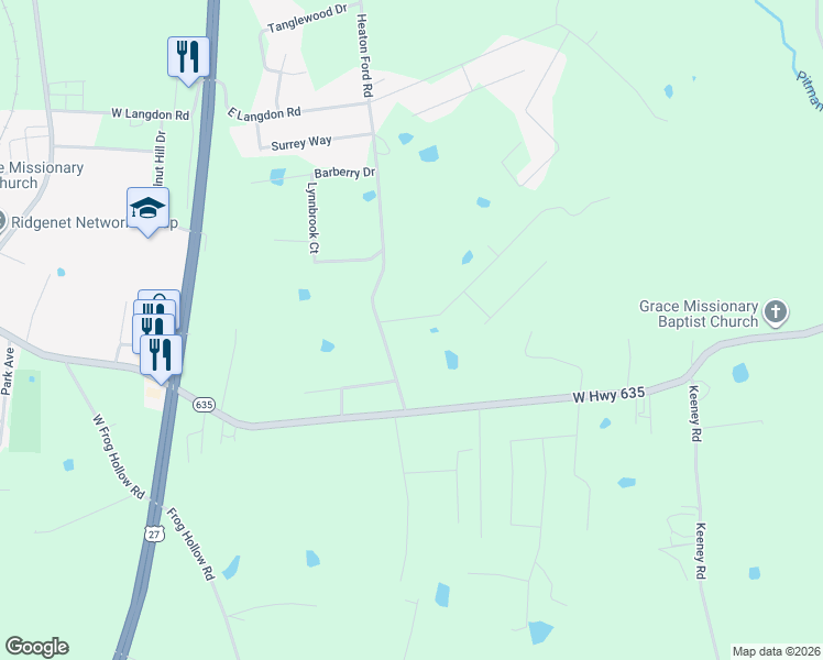 map of restaurants, bars, coffee shops, grocery stores, and more near 1-207 Canterbury Drive in Science Hill