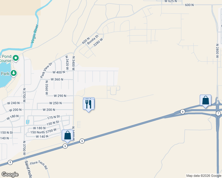 map of restaurants, bars, coffee shops, grocery stores, and more near in Hurricane