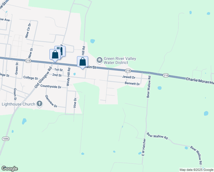 map of restaurants, bars, coffee shops, grocery stores, and more near Harper Drive in Horse Cave