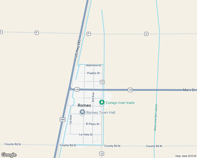 map of restaurants, bars, coffee shops, grocery stores, and more near 901-903 Co Road 15 in La Jara