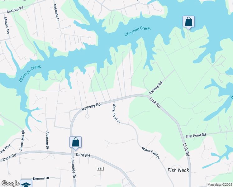 map of restaurants, bars, coffee shops, grocery stores, and more near 403 Railway Road in Yorktown