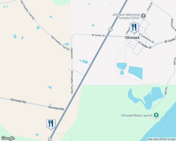 map of restaurants, bars, coffee shops, grocery stores, and more near 550 South Vienna Road in Olmsted