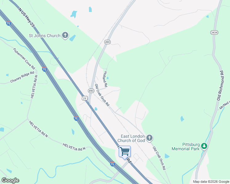 map of restaurants, bars, coffee shops, grocery stores, and more near 1120 Old Crab Orchard Road in London