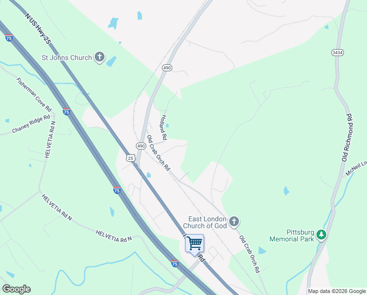 map of restaurants, bars, coffee shops, grocery stores, and more near 1120 Old Crab Orchard Road in London