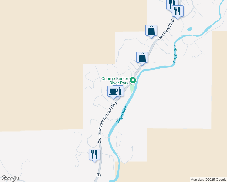 map of restaurants, bars, coffee shops, grocery stores, and more near 111 Chuckwalla Lane in Hurricane