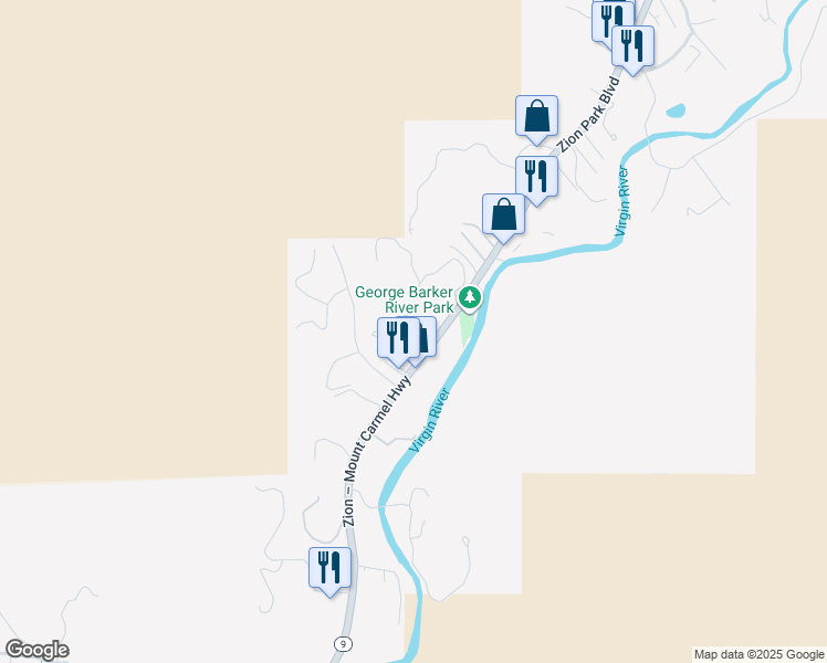 map of restaurants, bars, coffee shops, grocery stores, and more near 101 Chuckwalla Lane in Springdale