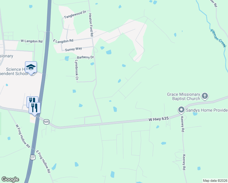 map of restaurants, bars, coffee shops, grocery stores, and more near 2-98 Saddle Drive in Science Hill