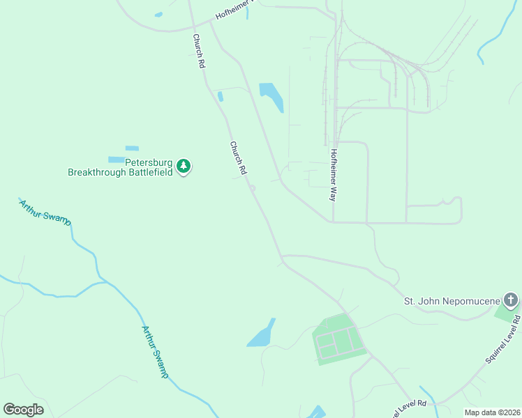 map of restaurants, bars, coffee shops, grocery stores, and more near State Route 672 in Petersburg