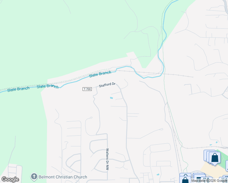 map of restaurants, bars, coffee shops, grocery stores, and more near 30 Siena Drive Northwest in Christiansburg