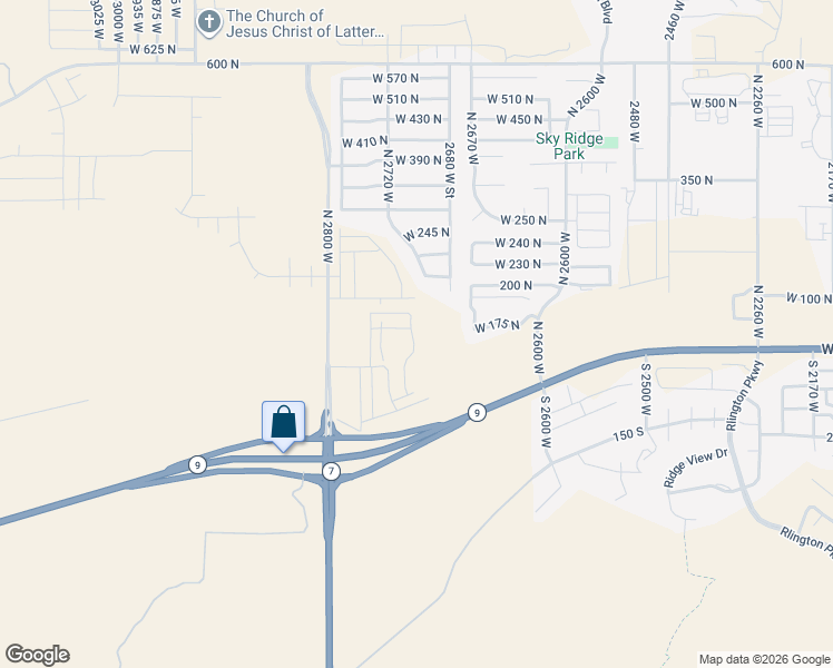 map of restaurants, bars, coffee shops, grocery stores, and more near 63 Cinder Street in Hurricane