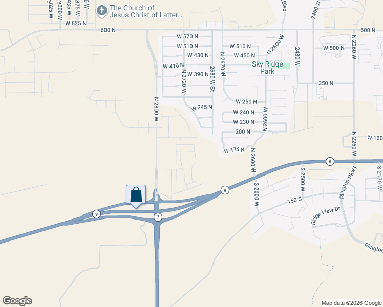 map of restaurants, bars, coffee shops, grocery stores, and more near 144 Ash Street in Hurricane