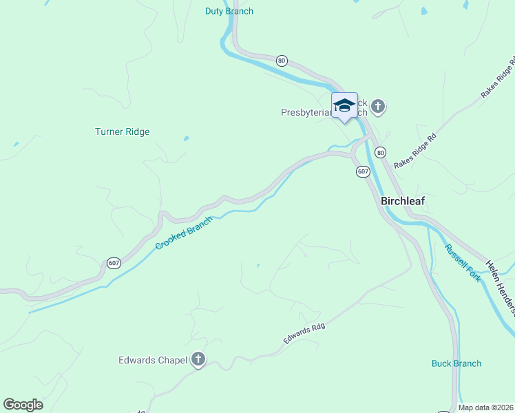 map of restaurants, bars, coffee shops, grocery stores, and more near Road Branch in Clinchco