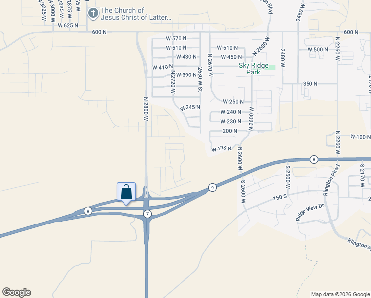 map of restaurants, bars, coffee shops, grocery stores, and more near 142 Ash Street in Hurricane