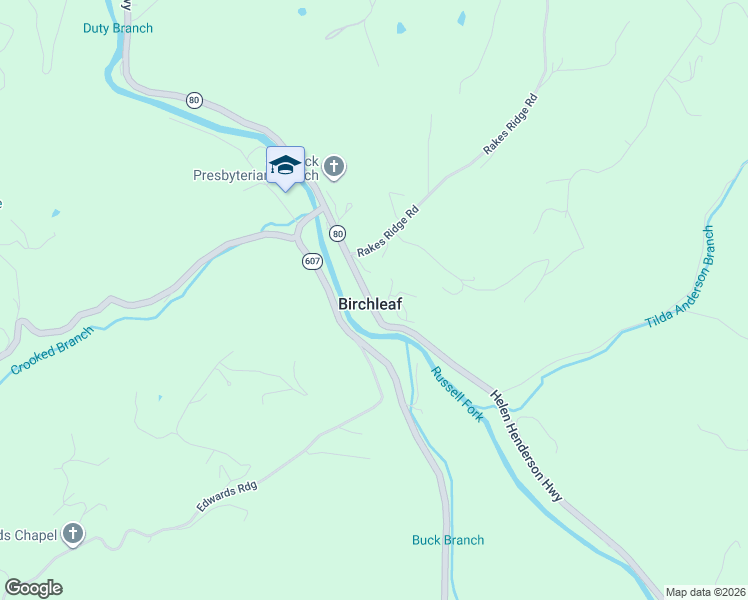 map of restaurants, bars, coffee shops, grocery stores, and more near in Birchleaf