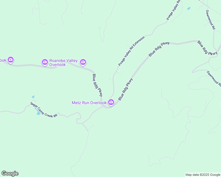 map of restaurants, bars, coffee shops, grocery stores, and more near 7229 Poage Valley Road Extension in Roanoke