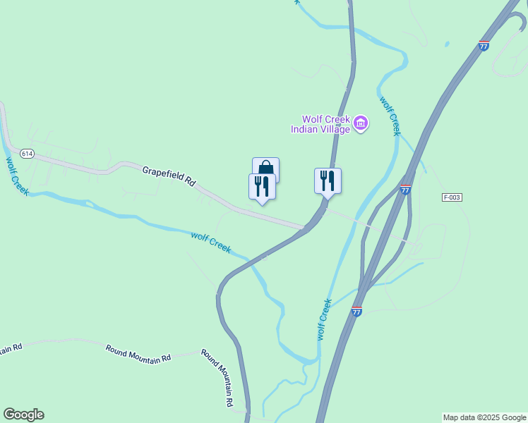 map of restaurants, bars, coffee shops, grocery stores, and more near 12335 Grapefield Road in Bastian