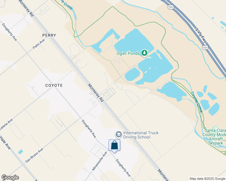 map of restaurants, bars, coffee shops, grocery stores, and more near 210 Ogier Avenue in Morgan Hill