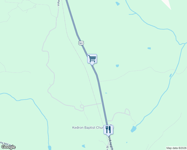 map of restaurants, bars, coffee shops, grocery stores, and more near 7399 Brookneal Highway in Gladys