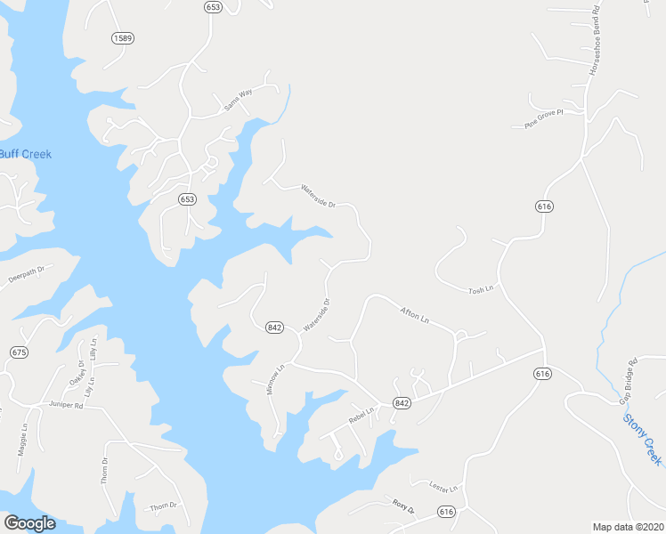 map of restaurants, bars, coffee shops, grocery stores, and more near Waterside Drive in Goodview
