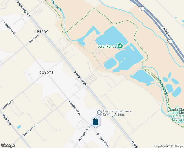 map of restaurants, bars, coffee shops, grocery stores, and more near 210 Ogier Avenue in Morgan Hill