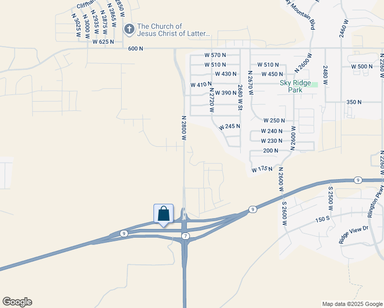 map of restaurants, bars, coffee shops, grocery stores, and more near Sunview Lane in Hurricane