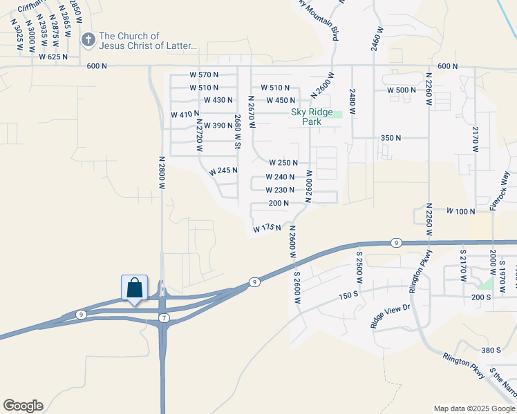 map of restaurants, bars, coffee shops, grocery stores, and more near 2647 West 200 North in Hurricane