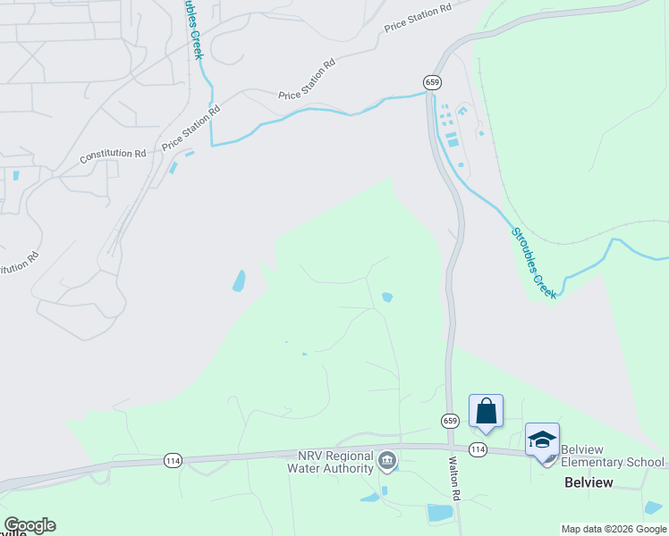 map of restaurants, bars, coffee shops, grocery stores, and more near 524 Waterworks Road in Radford