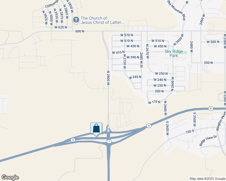 map of restaurants, bars, coffee shops, grocery stores, and more near Sunview Lane in Hurricane