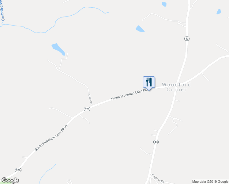 map of restaurants, bars, coffee shops, grocery stores, and more near 2347 Smith Mountain Lake Parkway in Huddleston