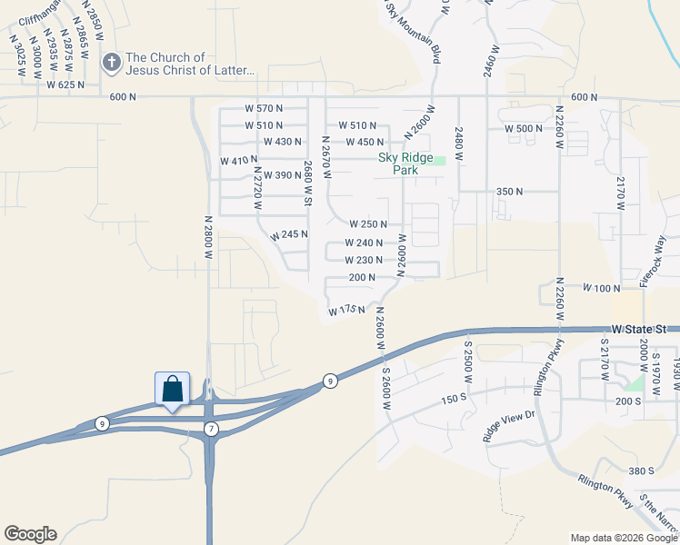 map of restaurants, bars, coffee shops, grocery stores, and more near 2640 West 200 North in Hurricane