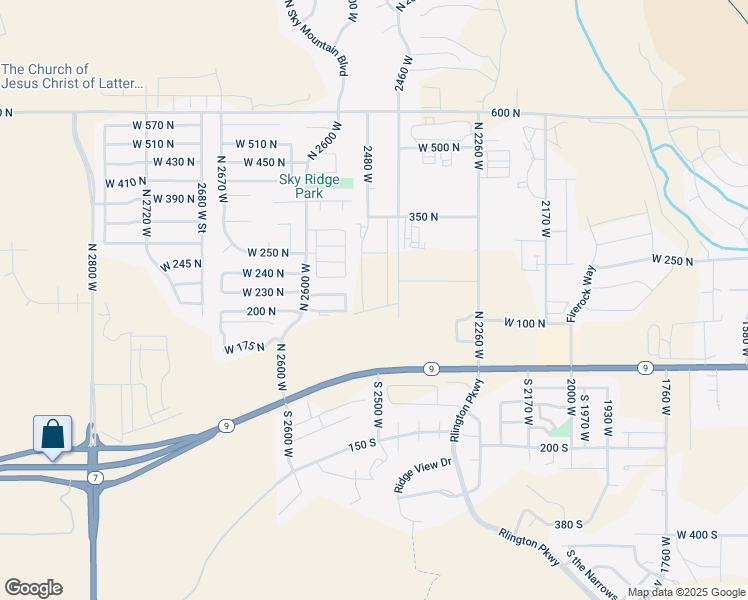 map of restaurants, bars, coffee shops, grocery stores, and more near 228 North 2530 West in Hurricane