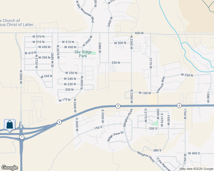 map of restaurants, bars, coffee shops, grocery stores, and more near 75 North 2260 West in Hurricane