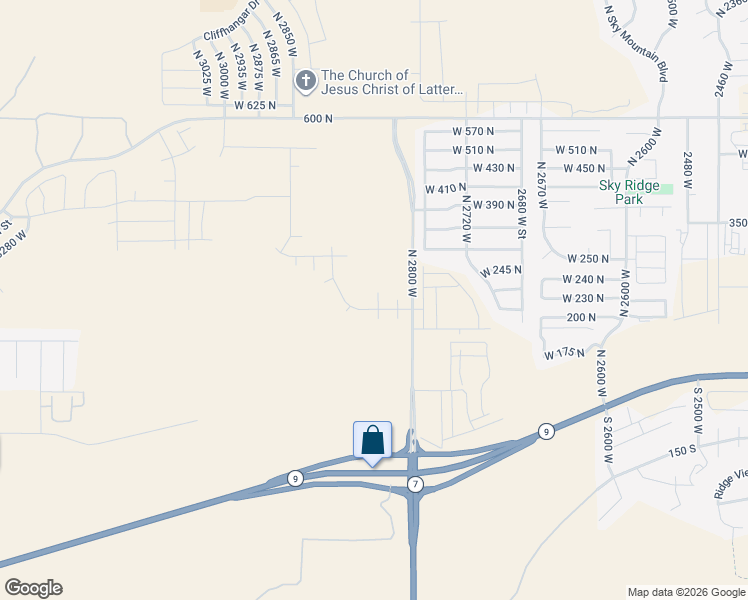 map of restaurants, bars, coffee shops, grocery stores, and more near 339 North 2815 West in Hurricane