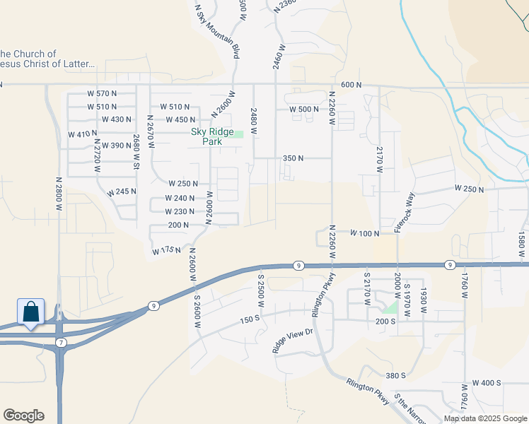 map of restaurants, bars, coffee shops, grocery stores, and more near 228 North 2530 West in Hurricane