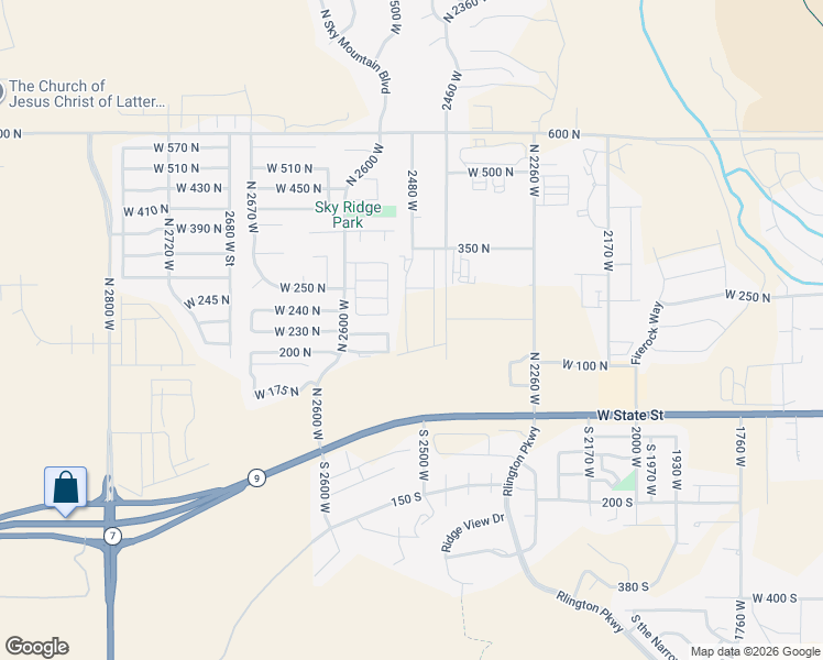 map of restaurants, bars, coffee shops, grocery stores, and more near 152 North 2480 West in Hurricane