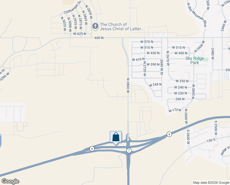 map of restaurants, bars, coffee shops, grocery stores, and more near 339 North 2815 West in Hurricane