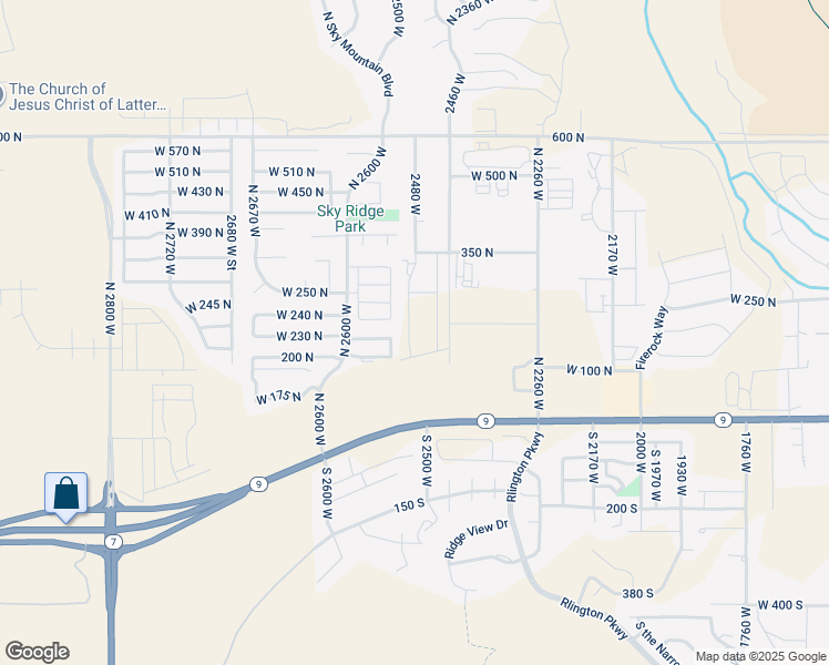 map of restaurants, bars, coffee shops, grocery stores, and more near 152 North 2480 West in Hurricane
