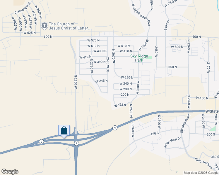 map of restaurants, bars, coffee shops, grocery stores, and more near 233 2680 West Street in Hurricane