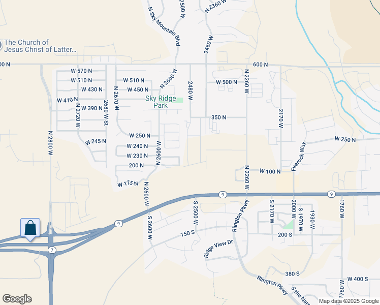 map of restaurants, bars, coffee shops, grocery stores, and more near 228 North 2530 West in Hurricane
