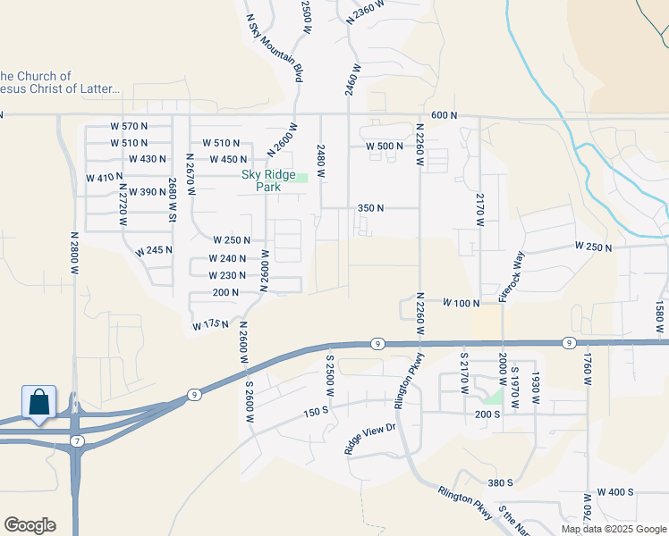 map of restaurants, bars, coffee shops, grocery stores, and more near 228 North 2530 West in Hurricane