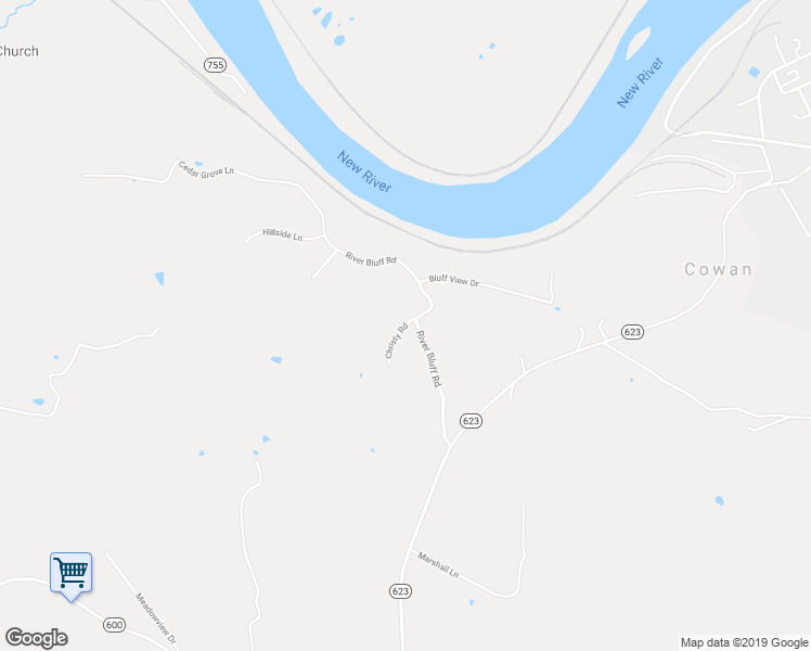 map of restaurants, bars, coffee shops, grocery stores, and more near 7401 Christy Road in Radford